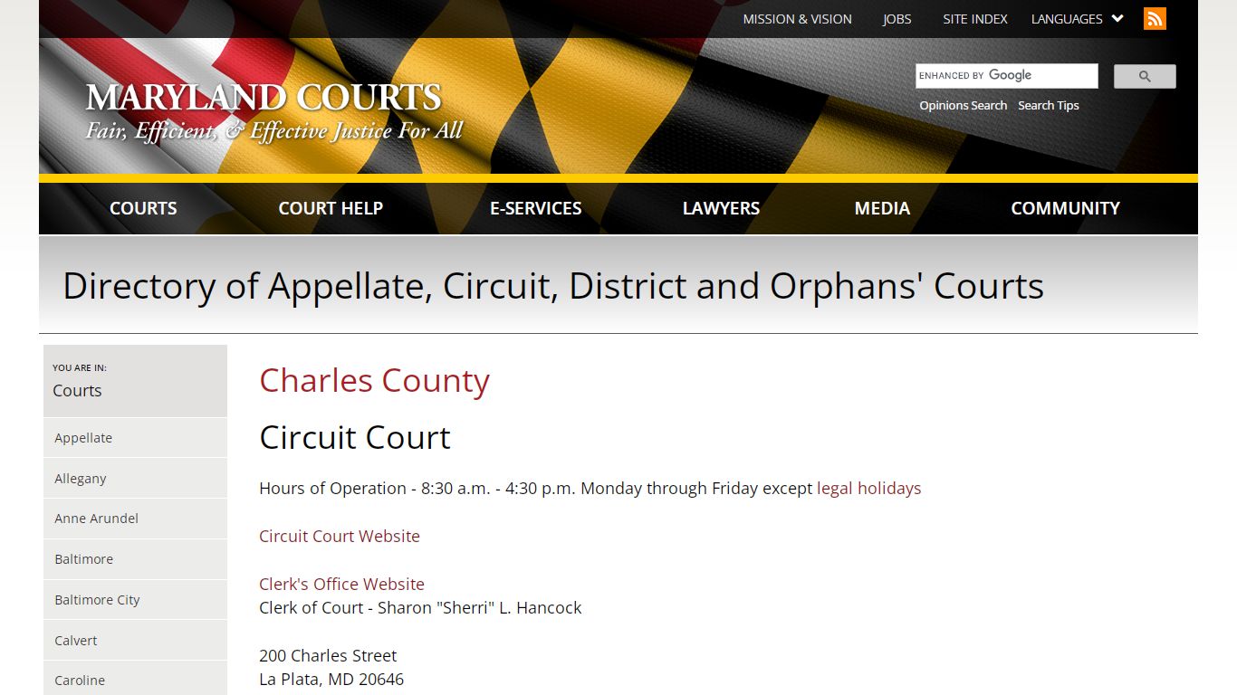 Charles County | Maryland Courts